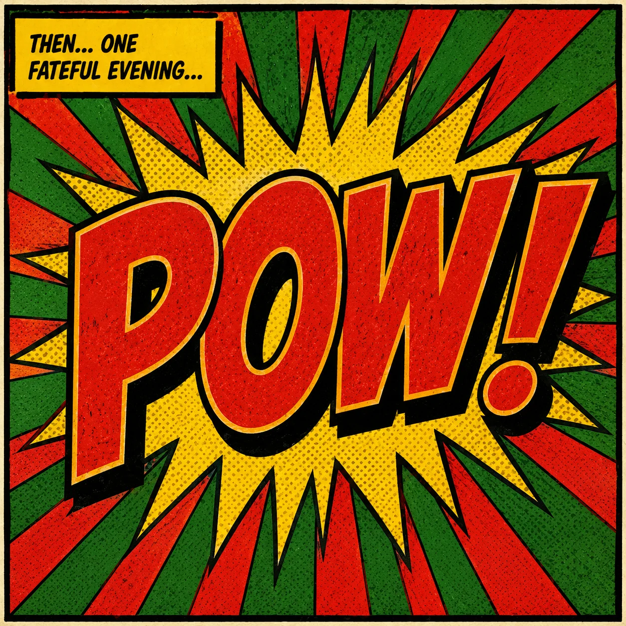 Then one fateful evening — giant POW! explosion